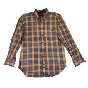 Robert Talbott Plaid Button-down‎ Shirt 100% Cotton Orange Purple Men's Medium